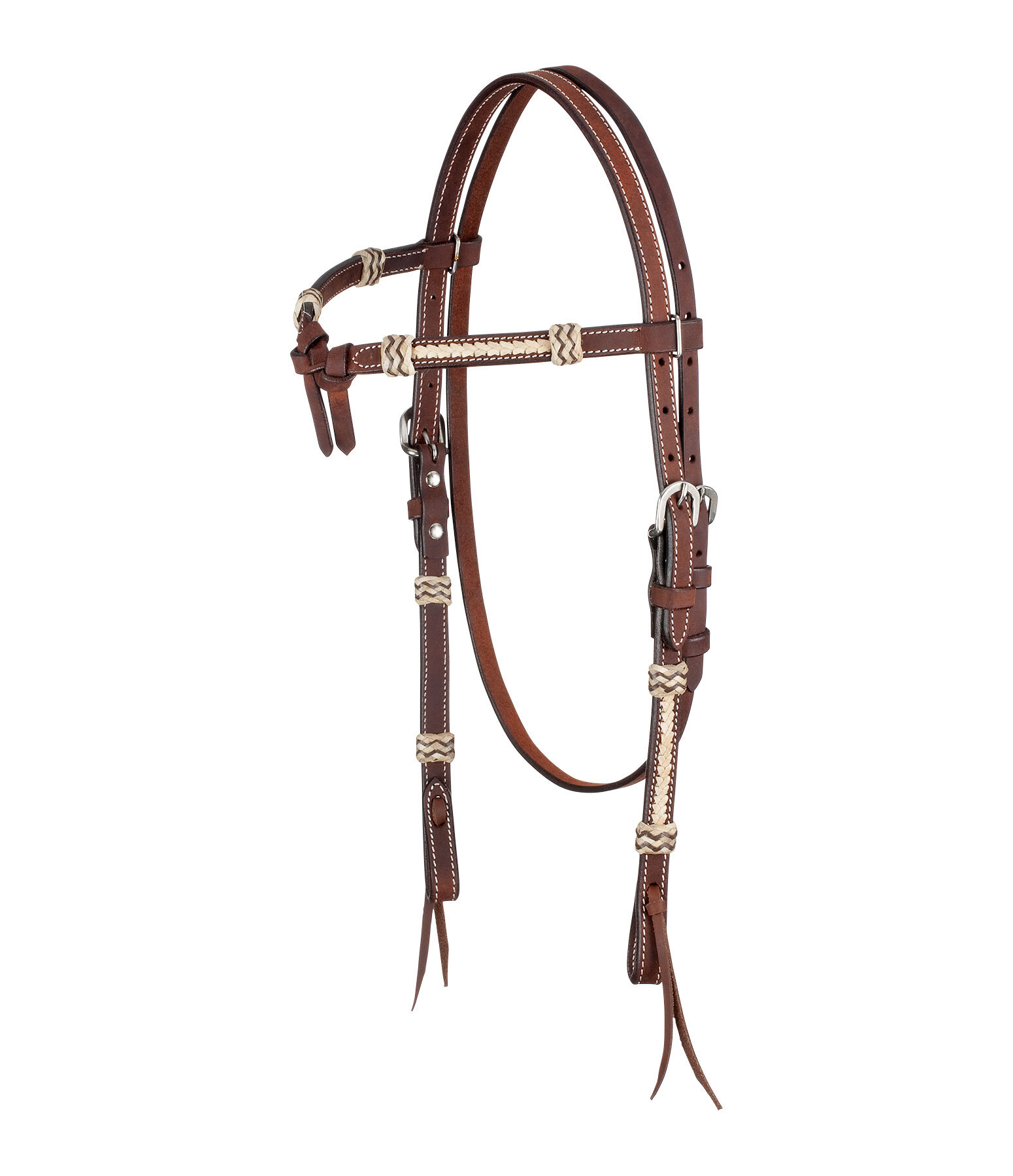 Bridon en cuir brut tress