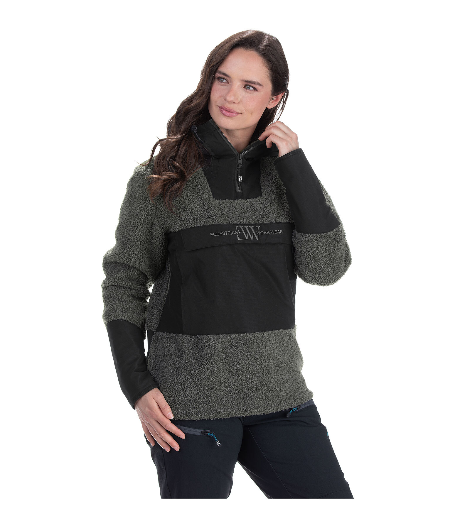 Sweat � capuche en polaire sherpa
