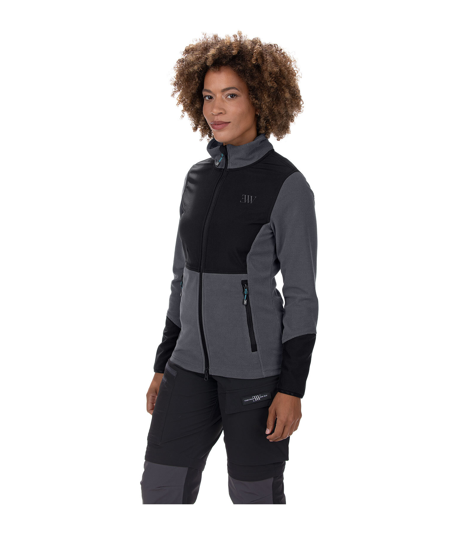 Veste bi-mati�re en polaire nid d'abeille  Waffle