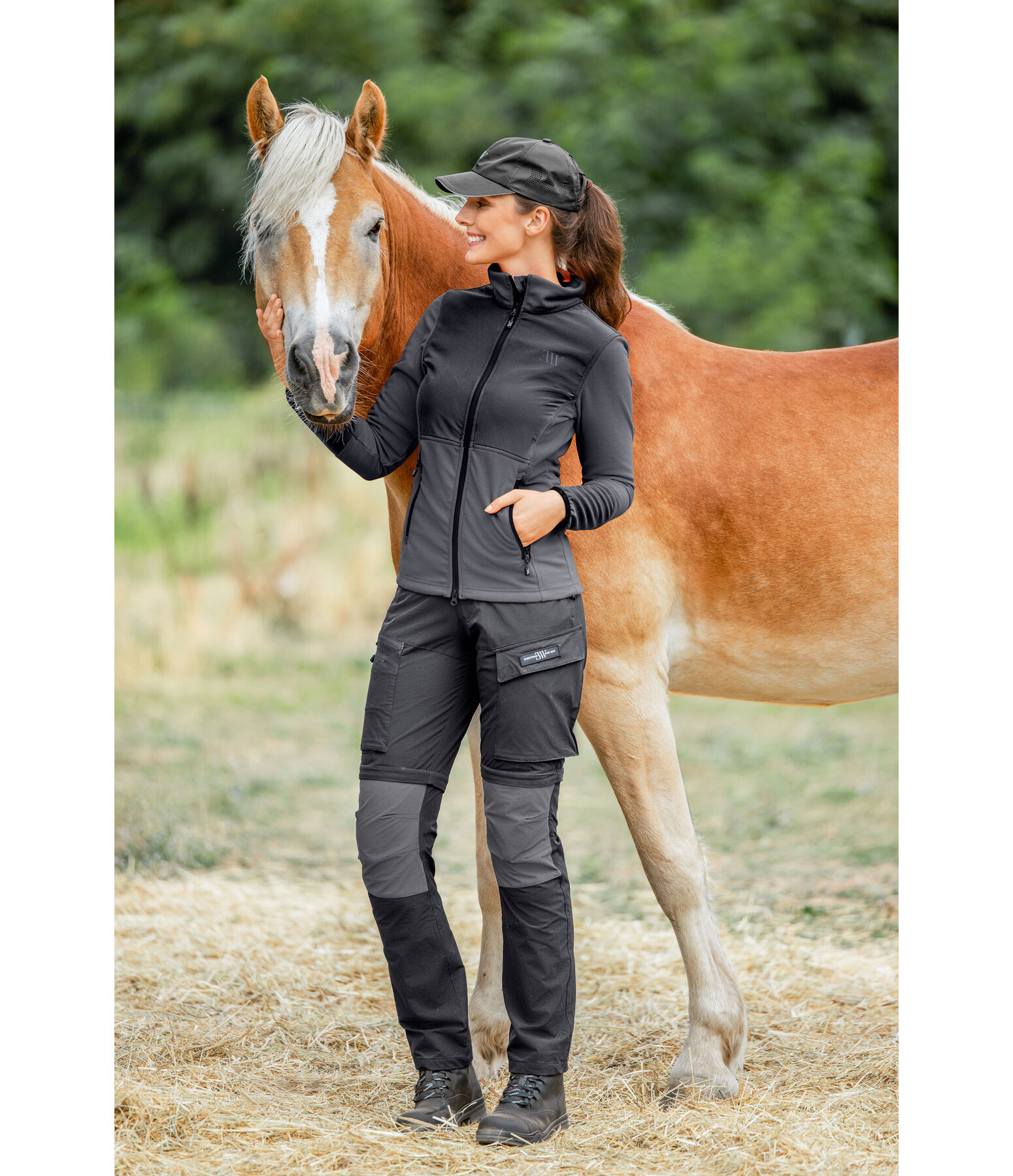 Veste bi-mati�re en polaire nid d'abeille  Waffle