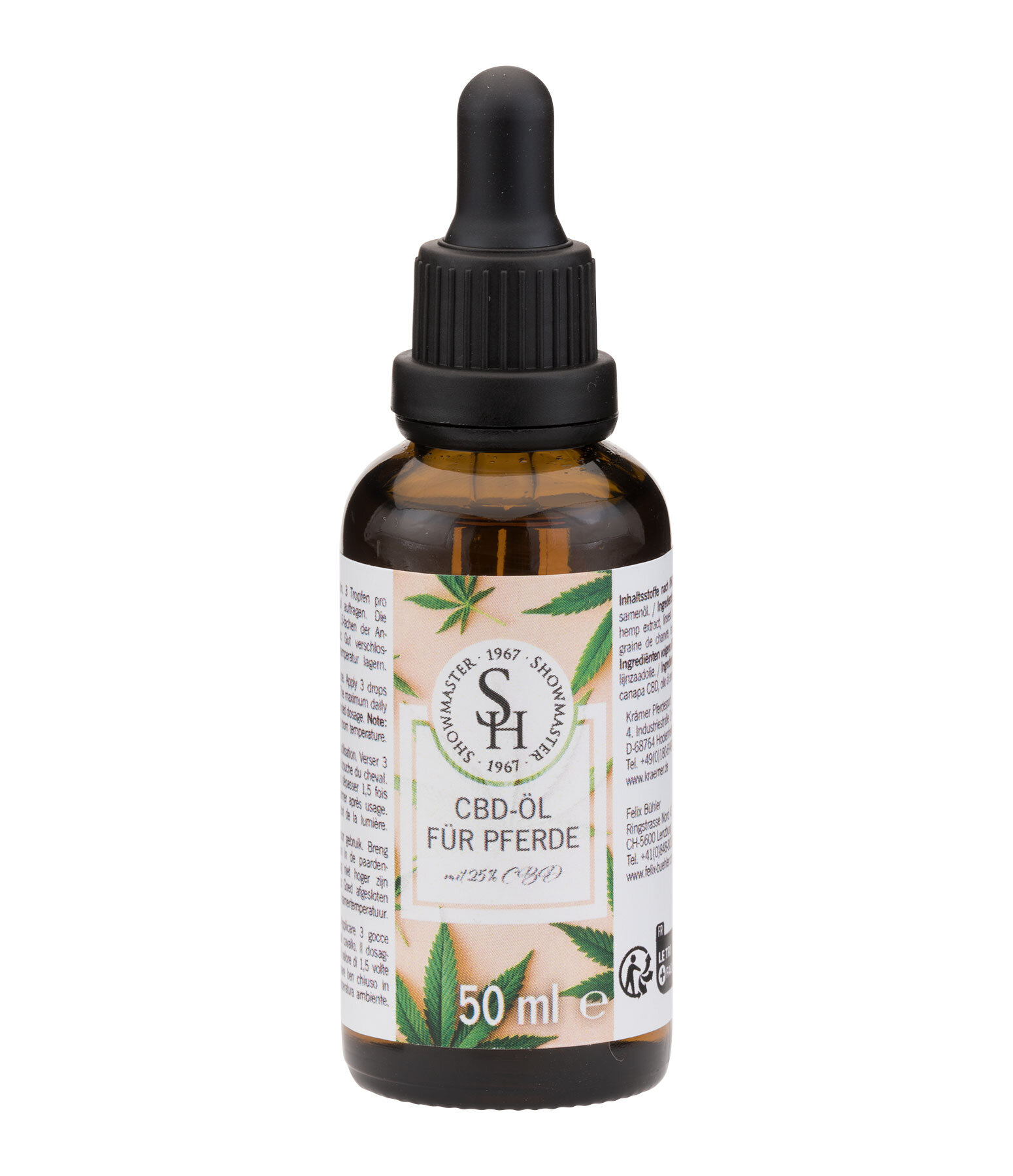 Huile de CBD 25 % pour chevaux