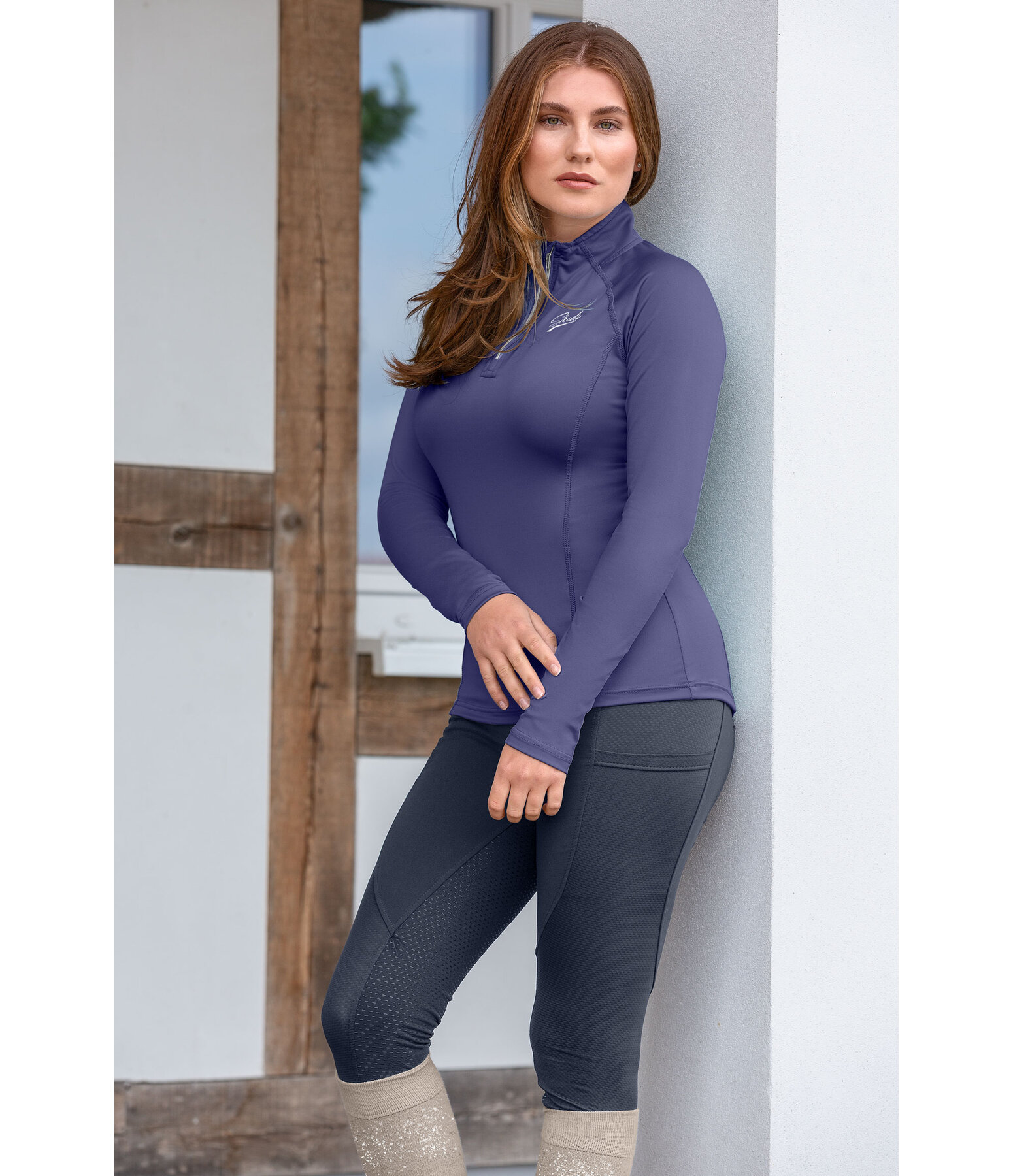 T-shirt technique zipp  manches longues  Lea