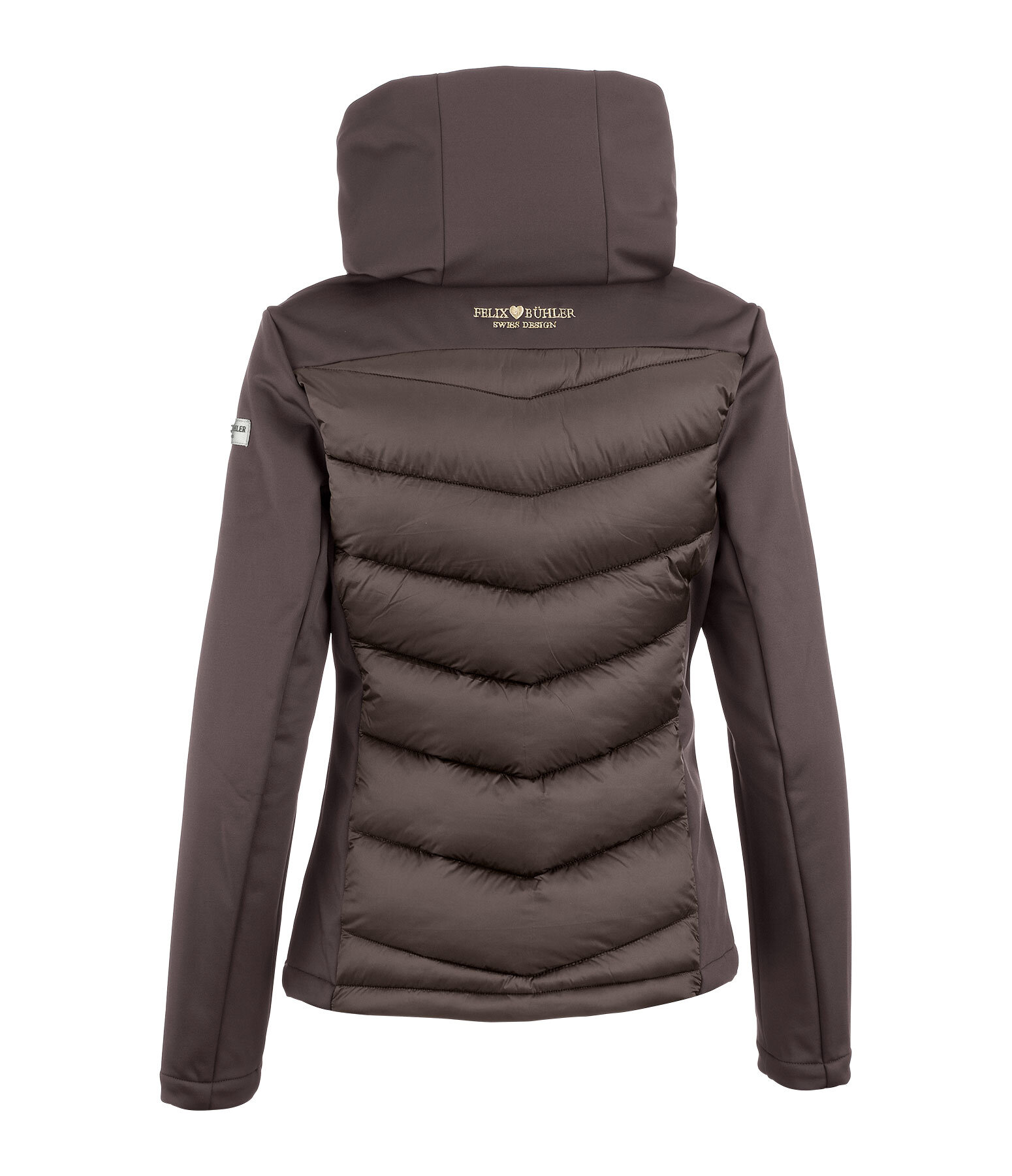 Veste d'quitation  capuche bi-matire avec Softshell  Claire