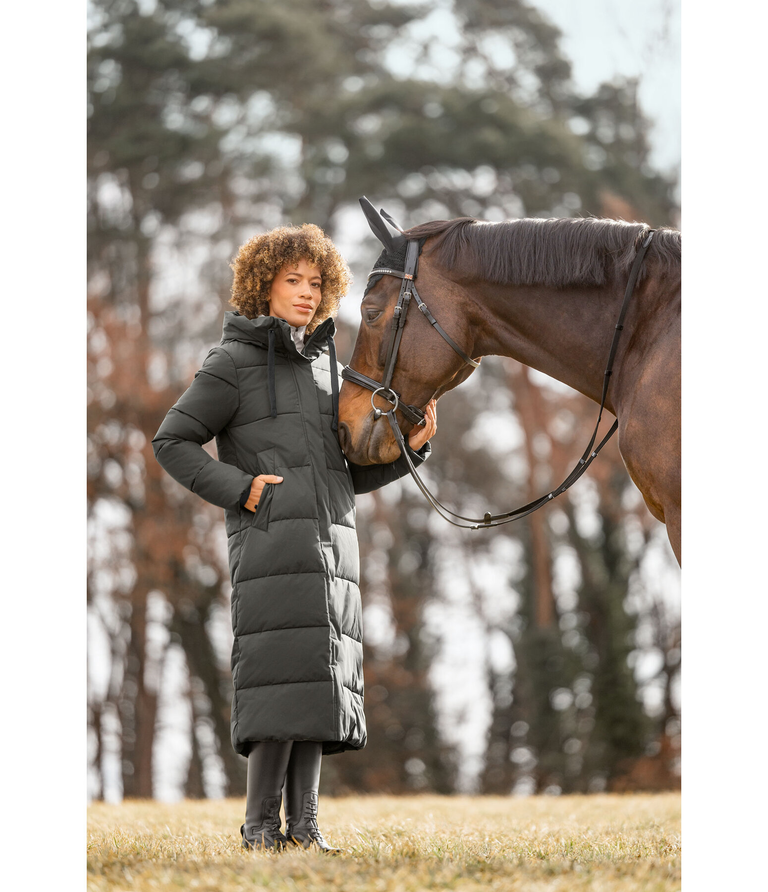 Manteau d'�quitation matelass� � capuche   Anne
