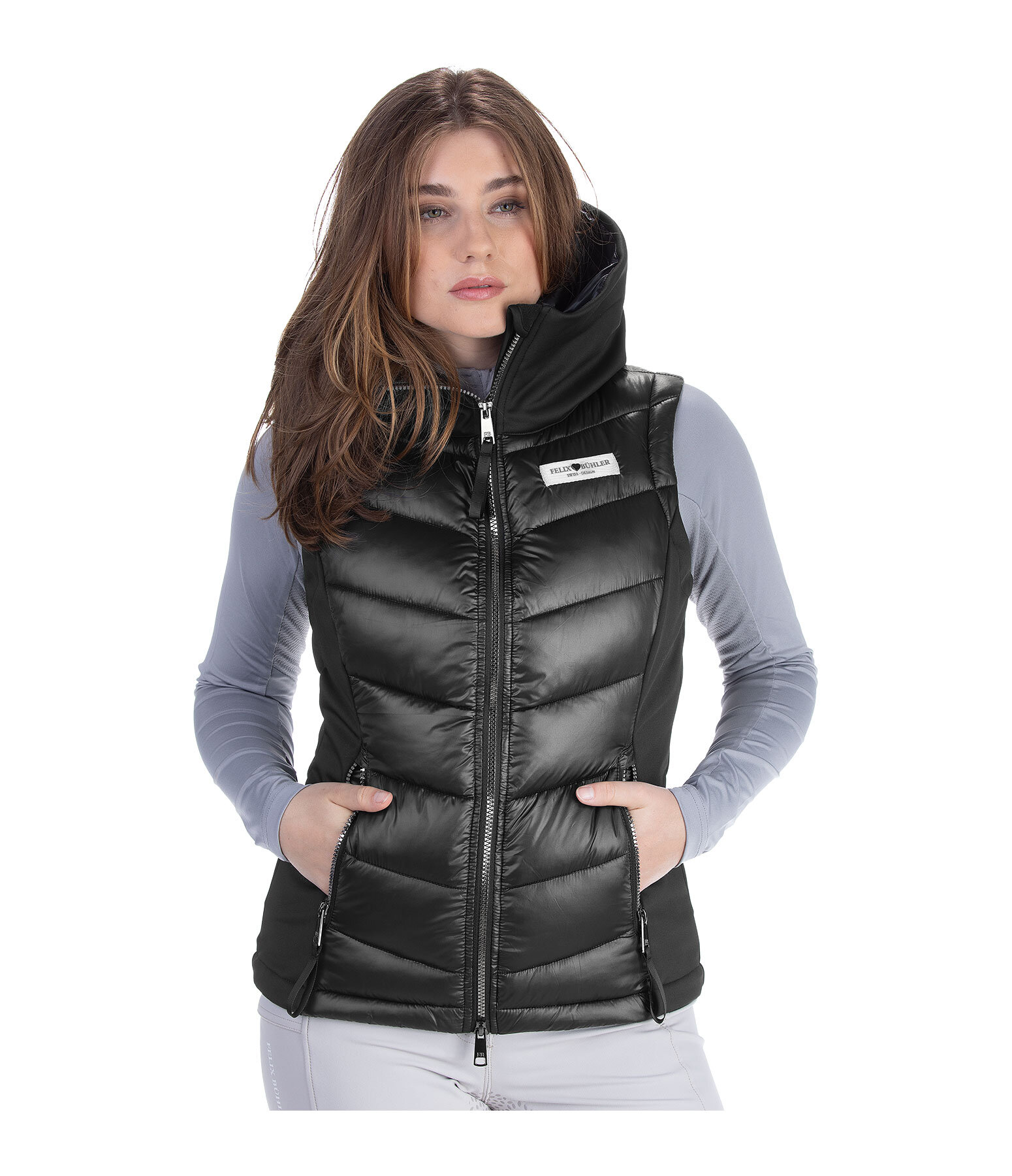 Gilet d'quitation bi-matire softshell  capuche  Katlyn