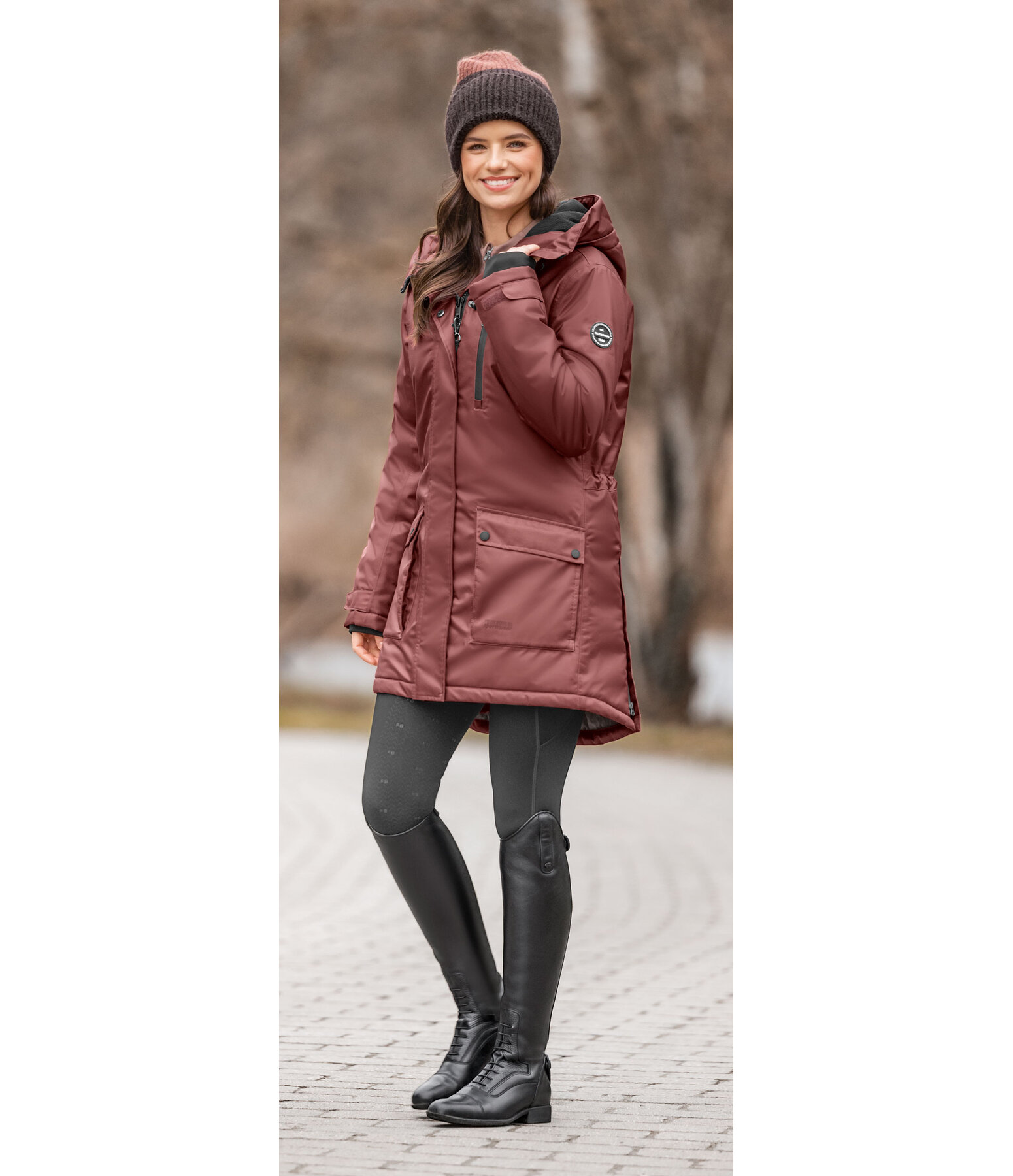 Parka d'�quitation technique � capuche  Anouk