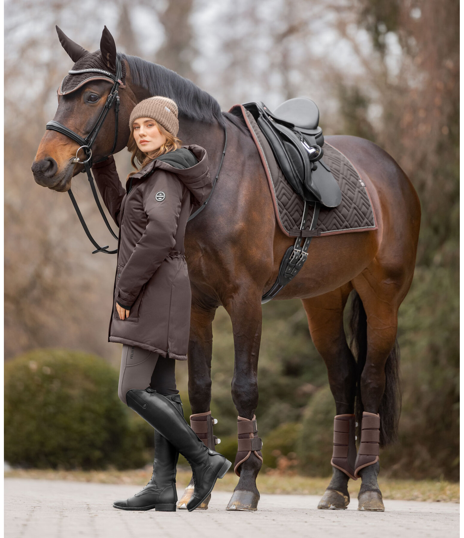 Parka d'�quitation technique � capuche  Anouk