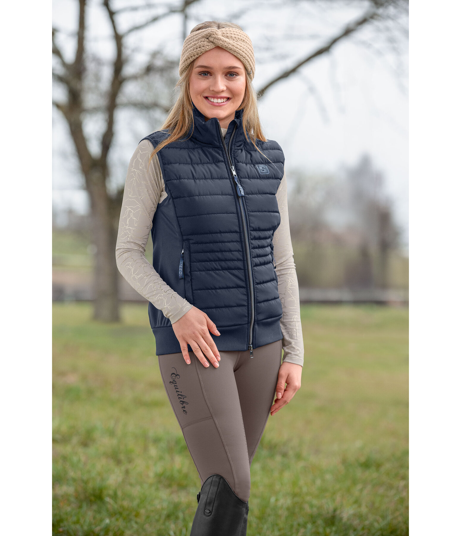 Gilet d'quitation bi-matire en softshell  Rika