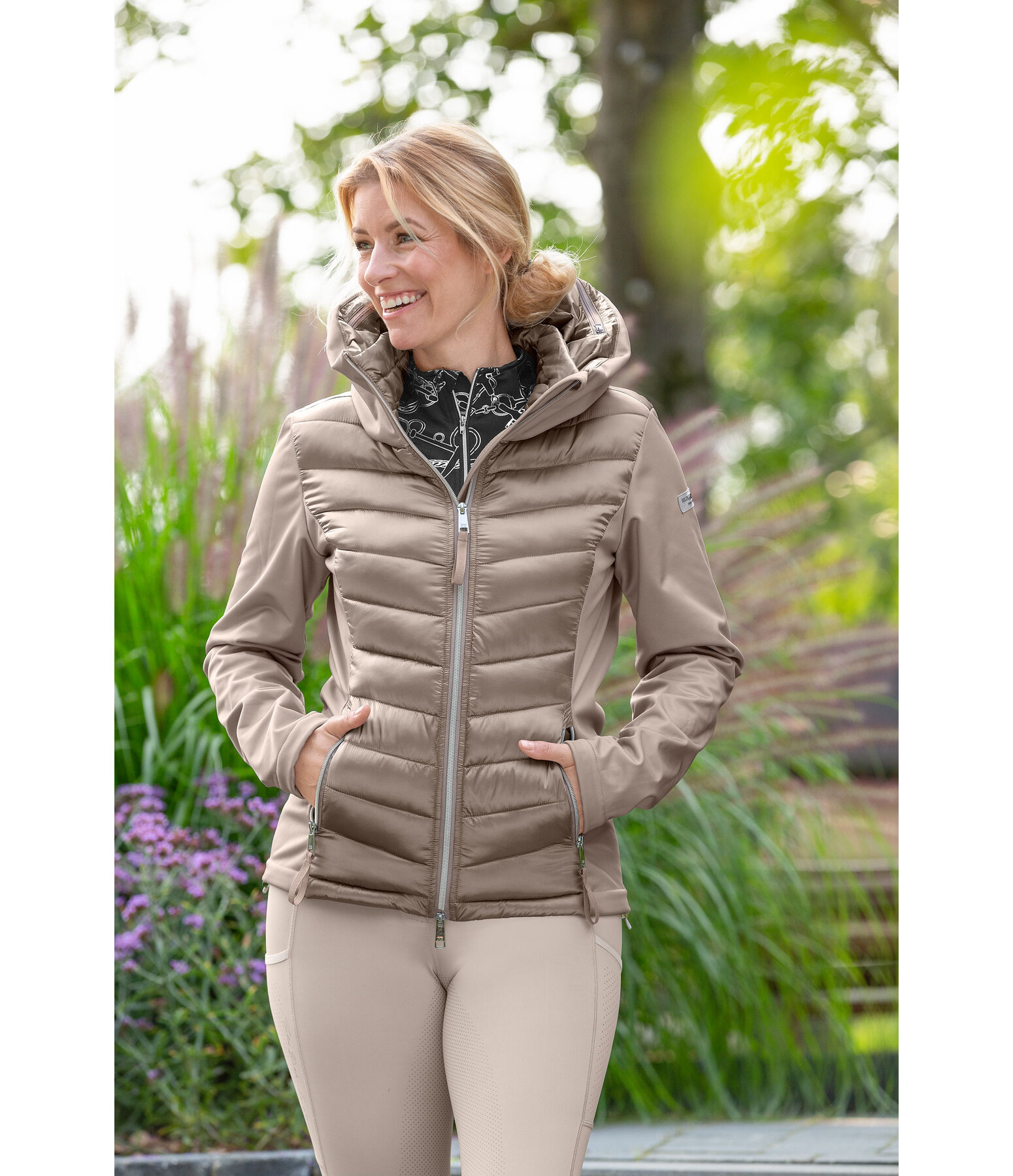 Veste d'quitation bi-matire  capuche  Cora