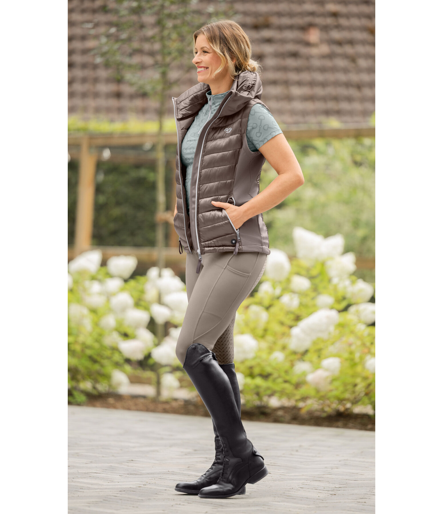 Gilet d'�quitation bi-mati�re � capuche  Zoey