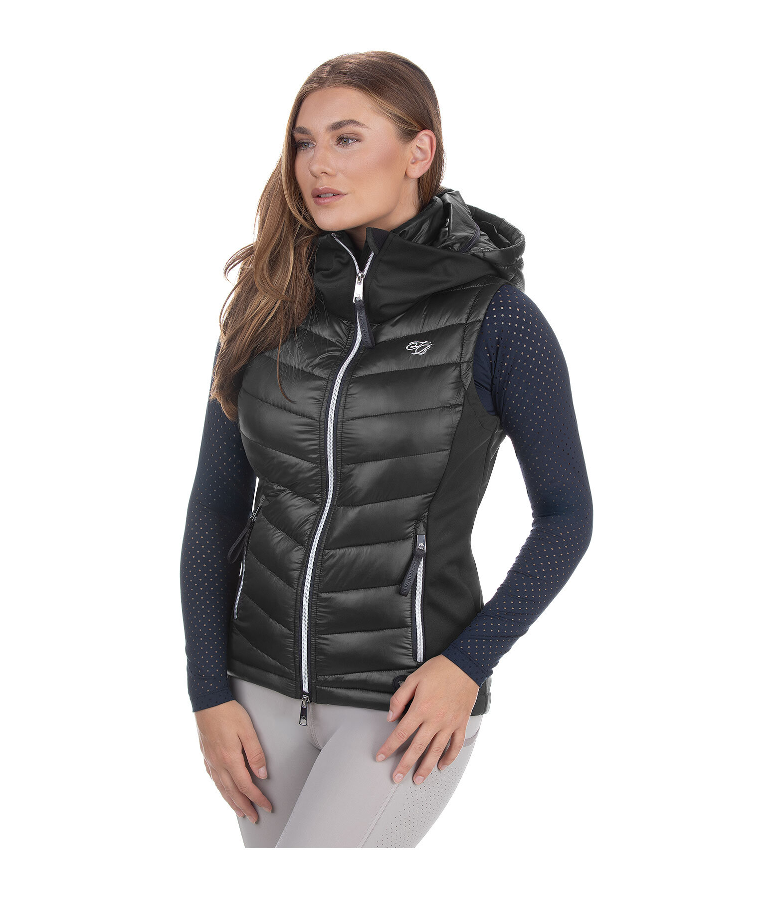 Gilet d'quitation bi-matire  capuche  Zoey