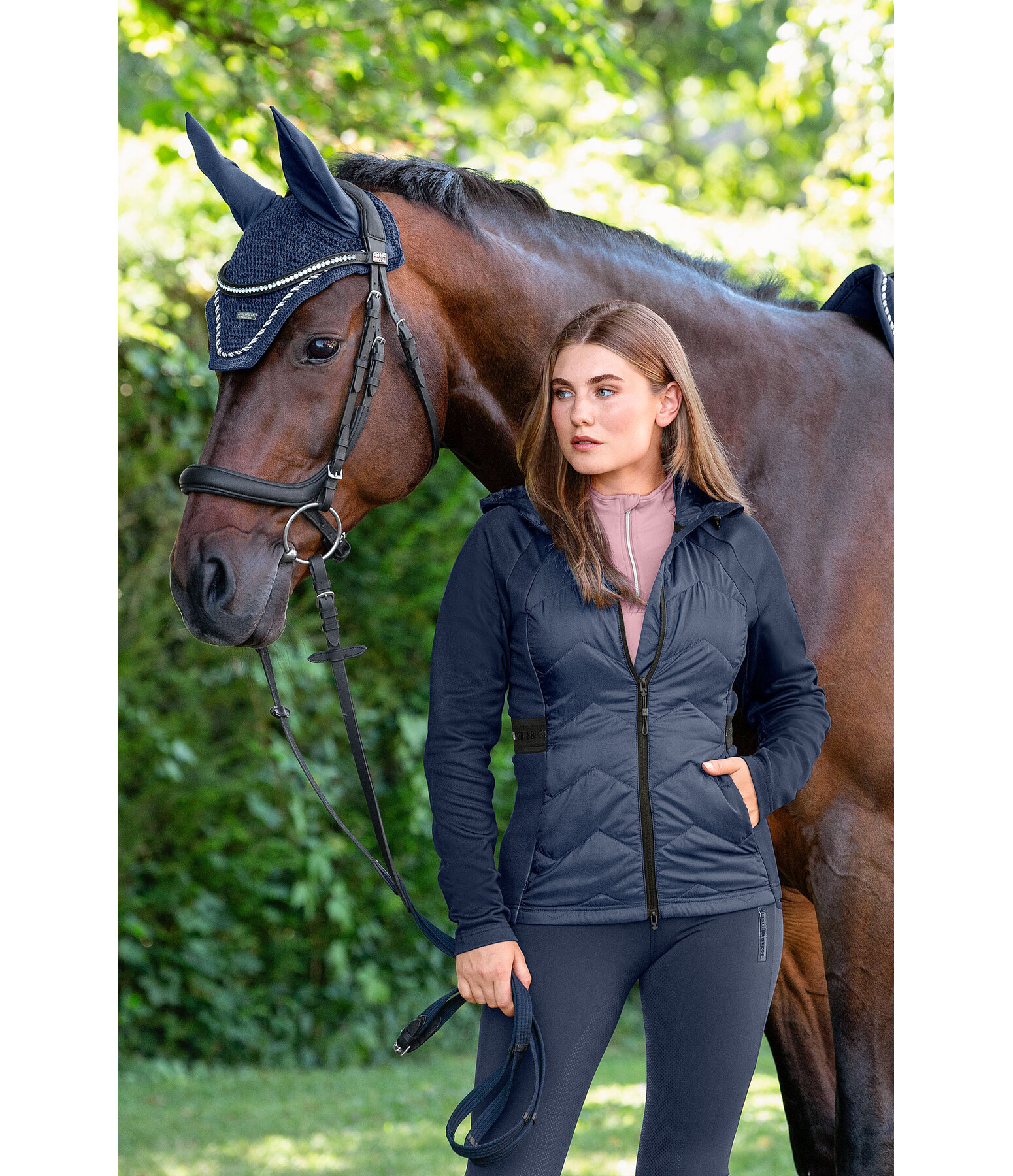 Veste bi-matire  capuche  Megan