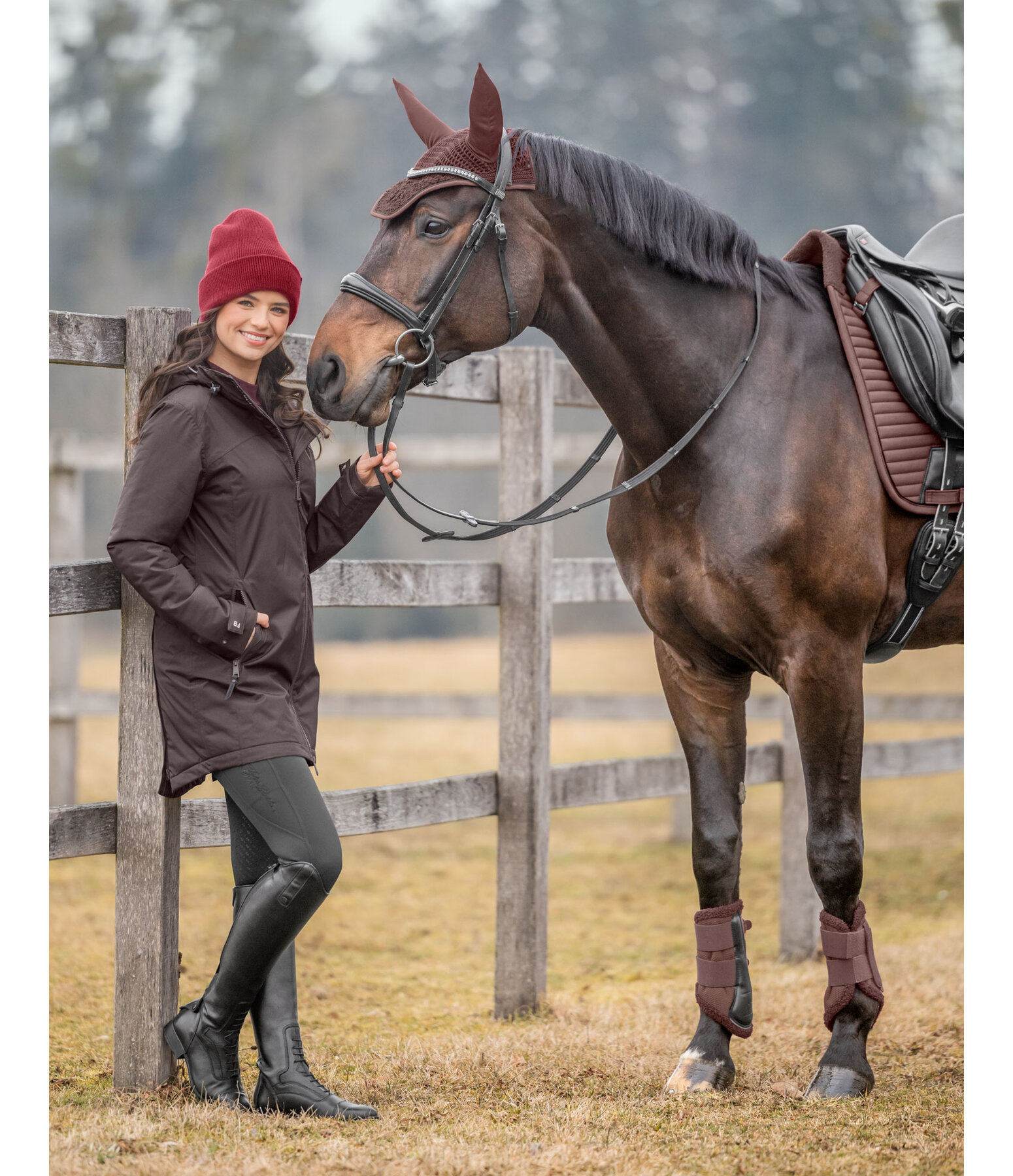 Manteau d'�quitation technique � capuche  Eliza II