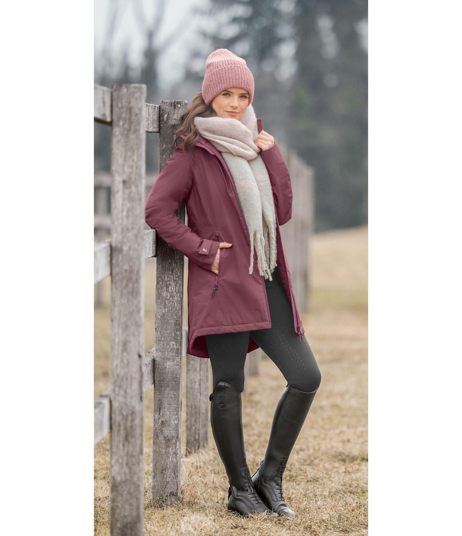 Manteau d'�quitation technique � capuche  Eliza II