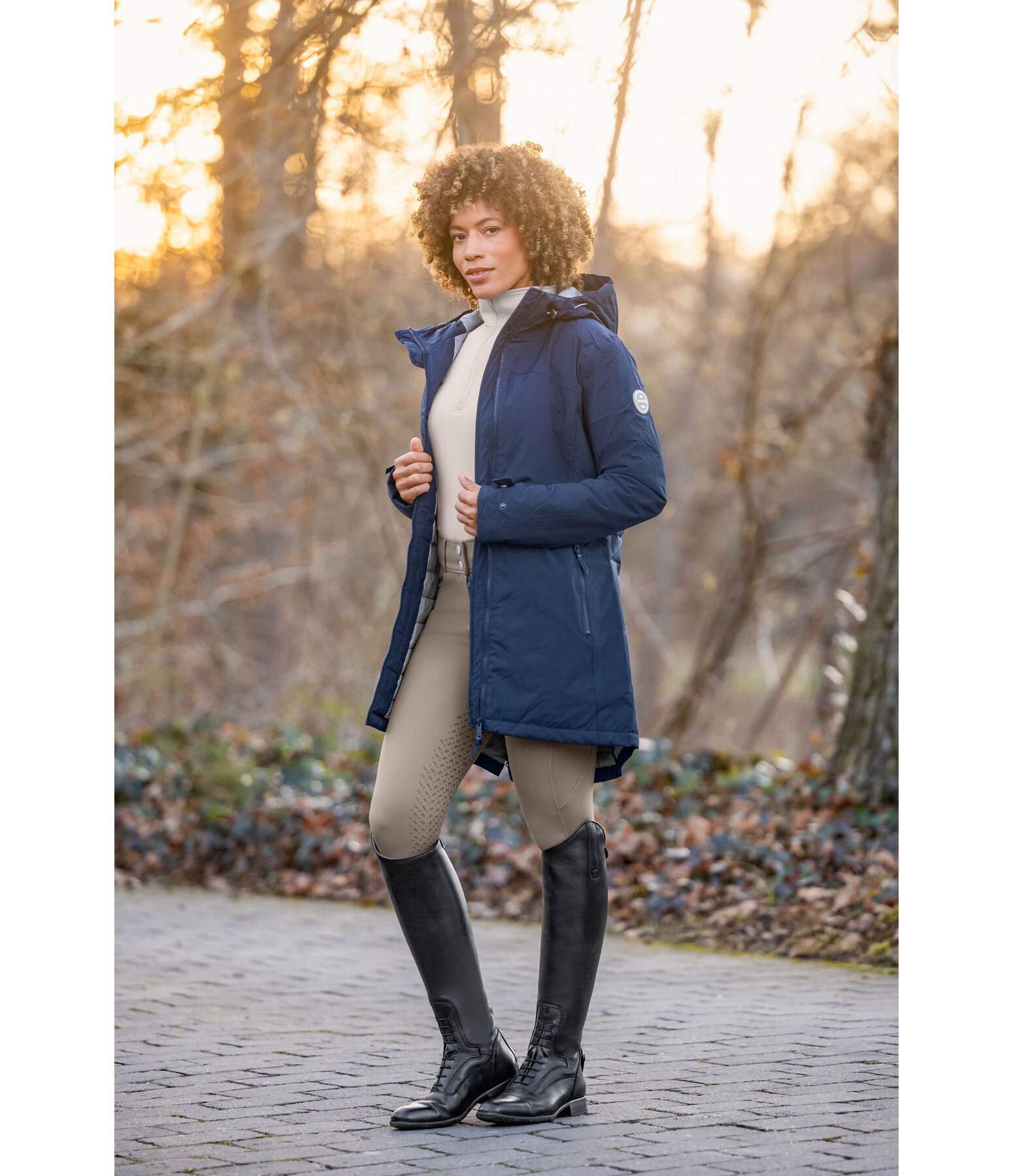 Manteau d'�quitation technique � capuche  Eliza II