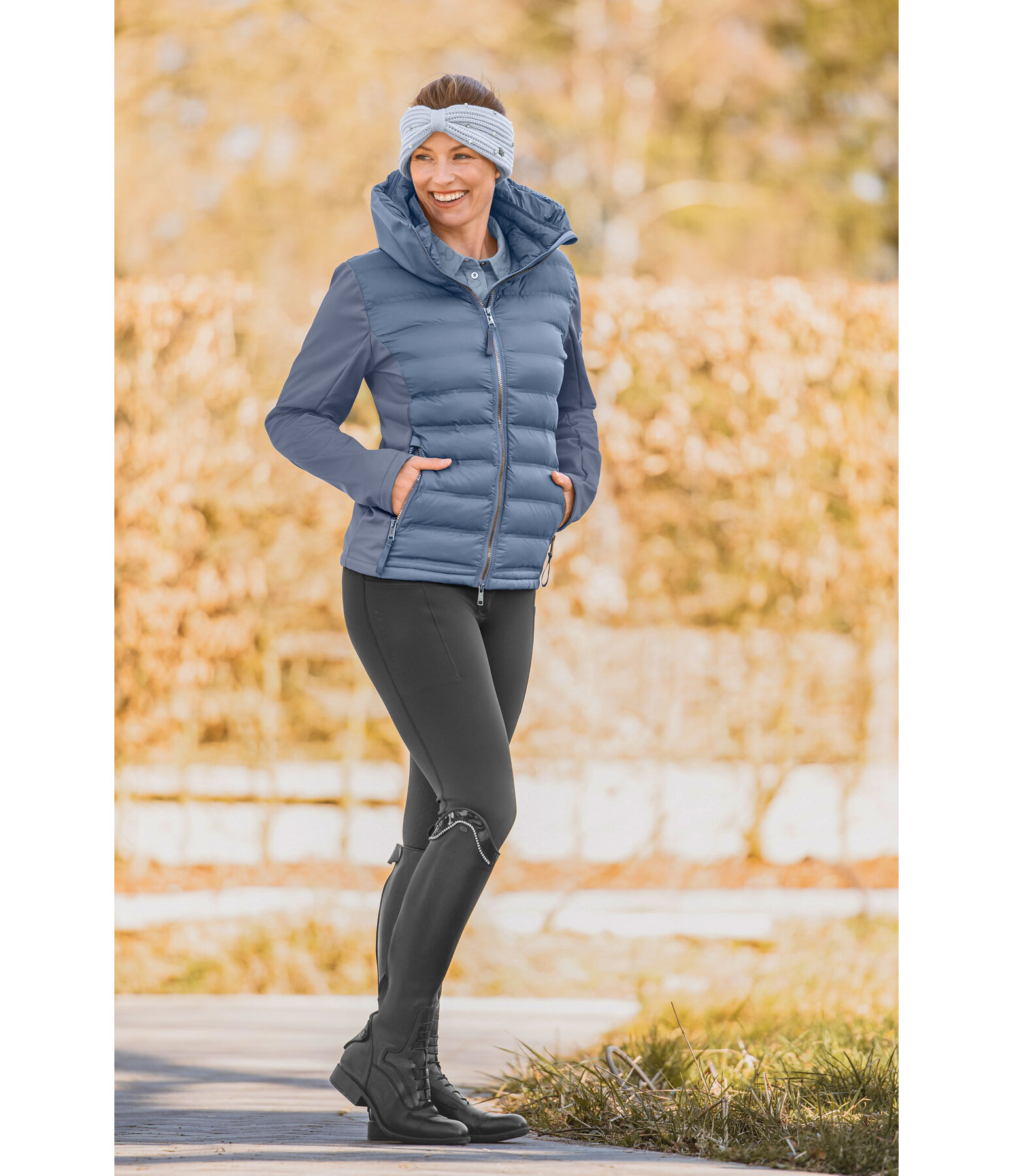 Veste d'quitation softshell bi-matire  capuche  Celina