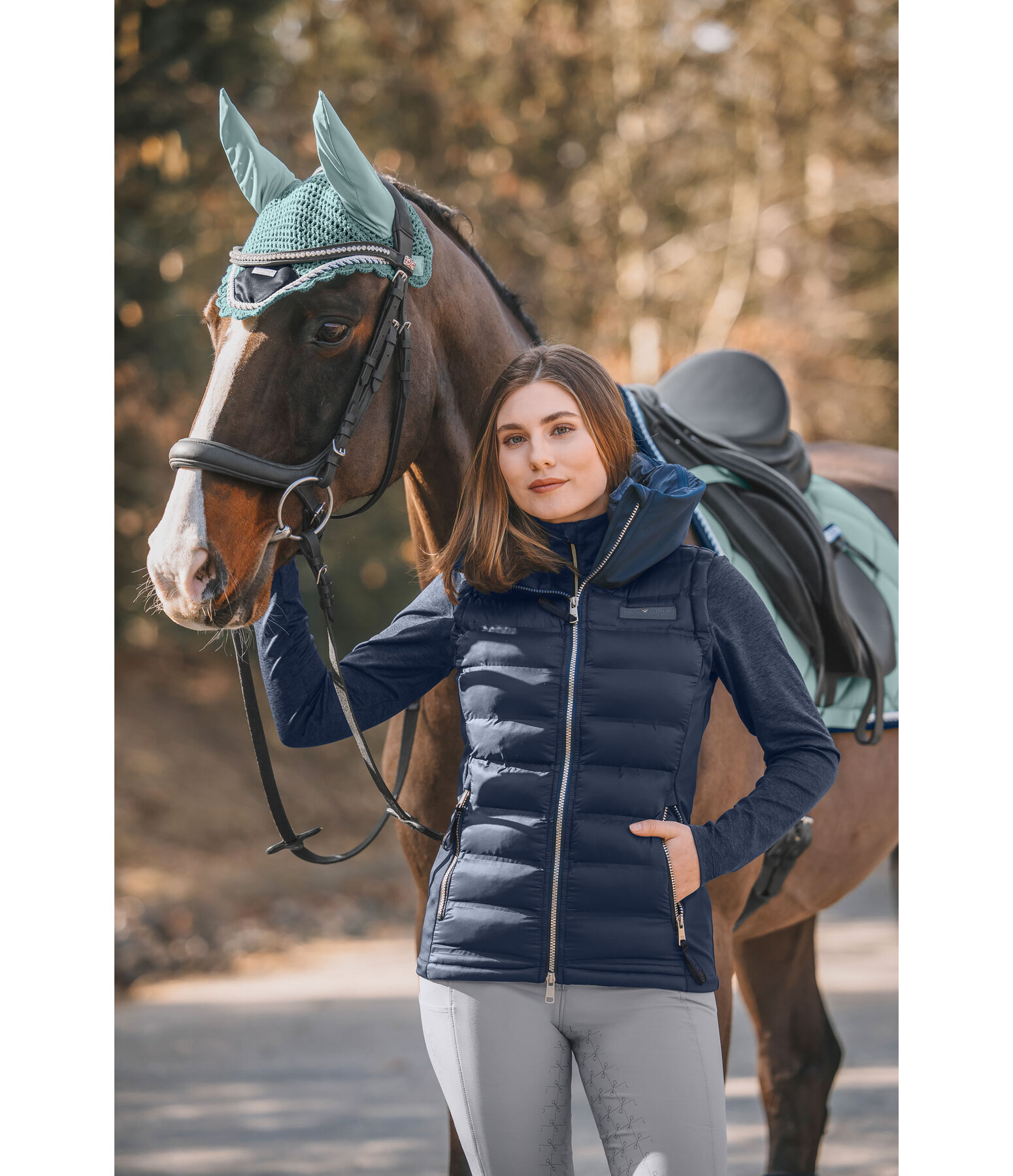 Gilet d'quitation softshell bi-matire  capuche  Jessy