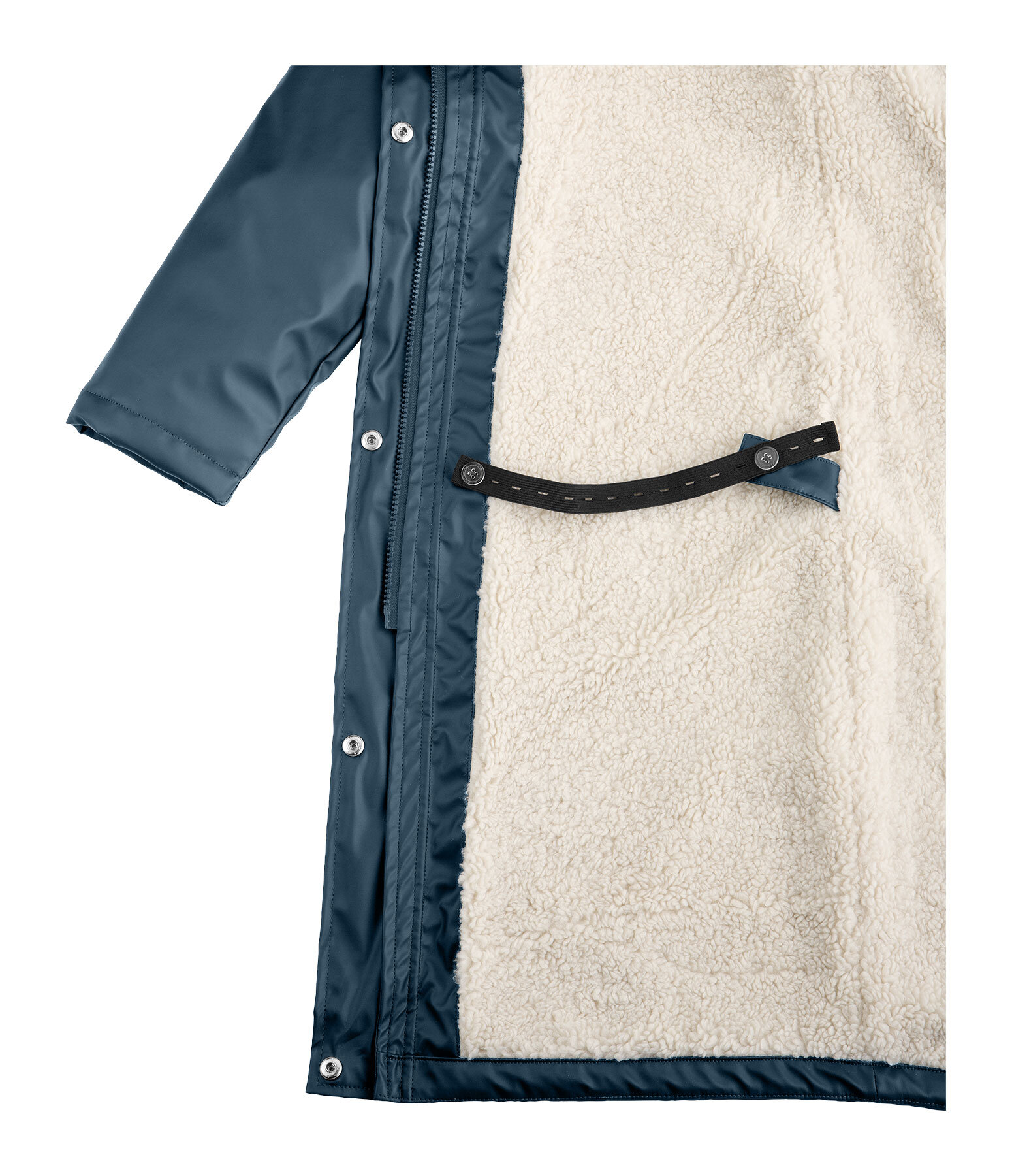 Manteau de pluie long � capuche doubl� en fourrure Teddy  Paris