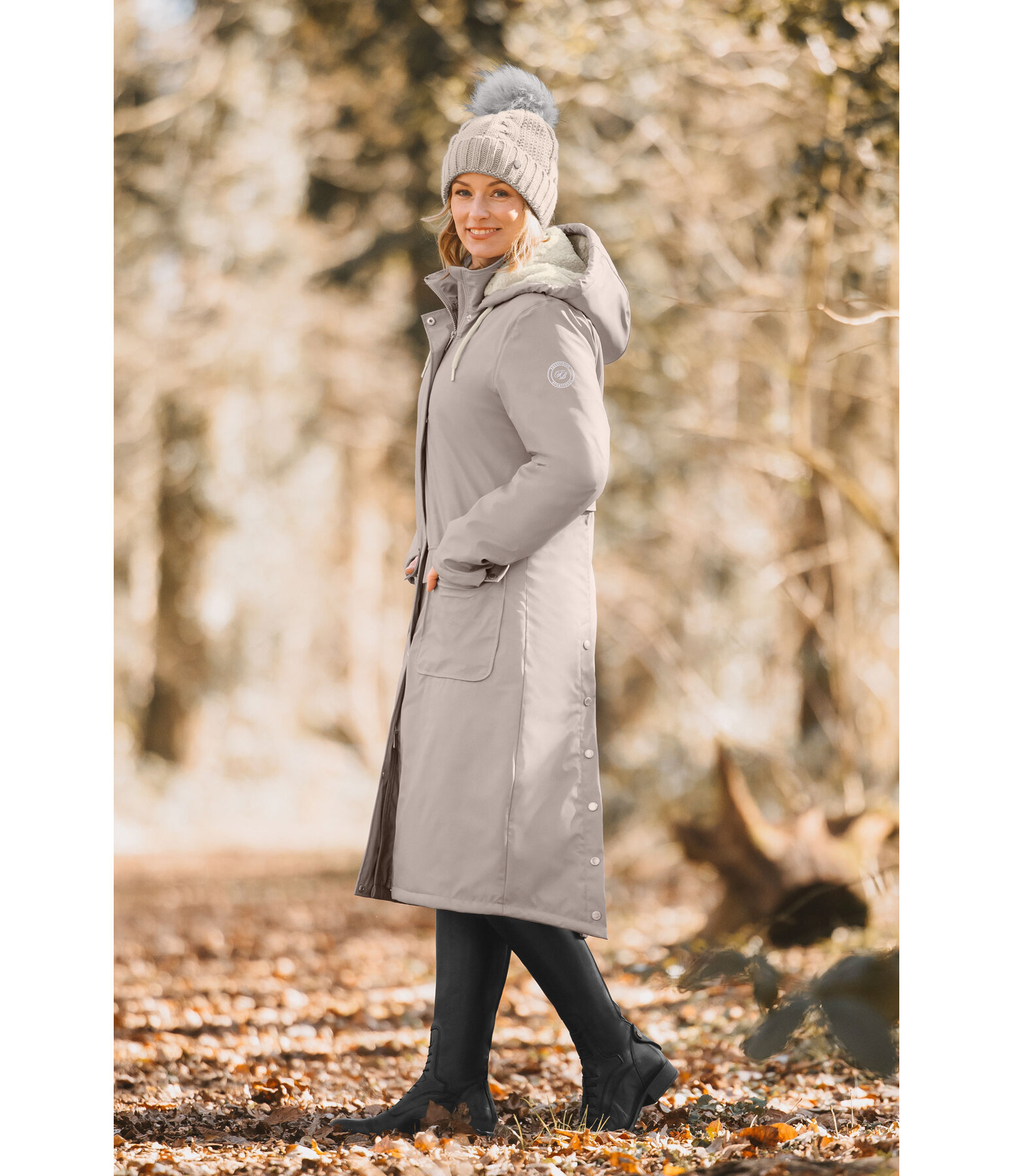 Manteau de pluie long  capuche doubl en fourrure Teddy  Paris