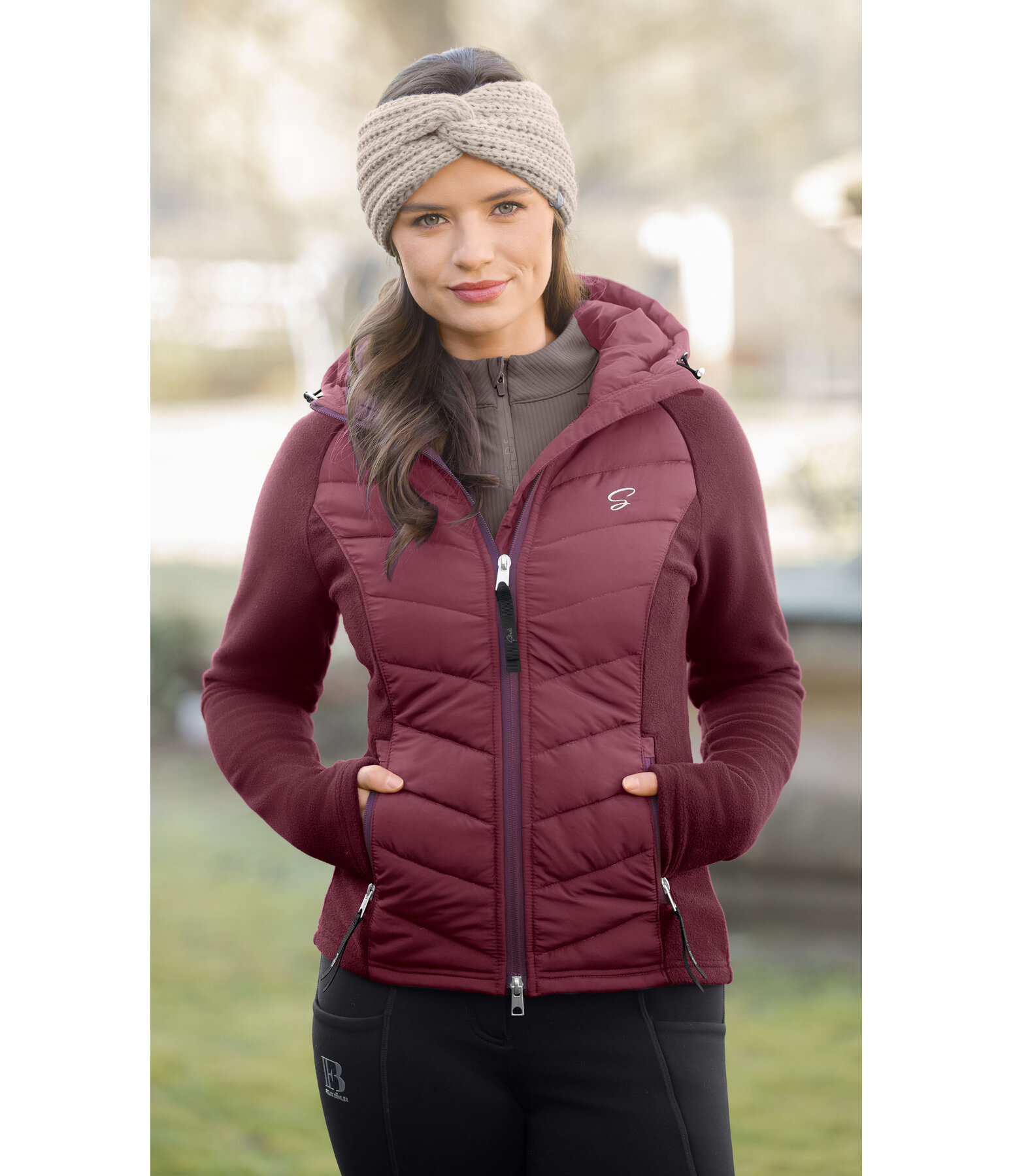 Veste bi-mati�re � capuche  Elisa