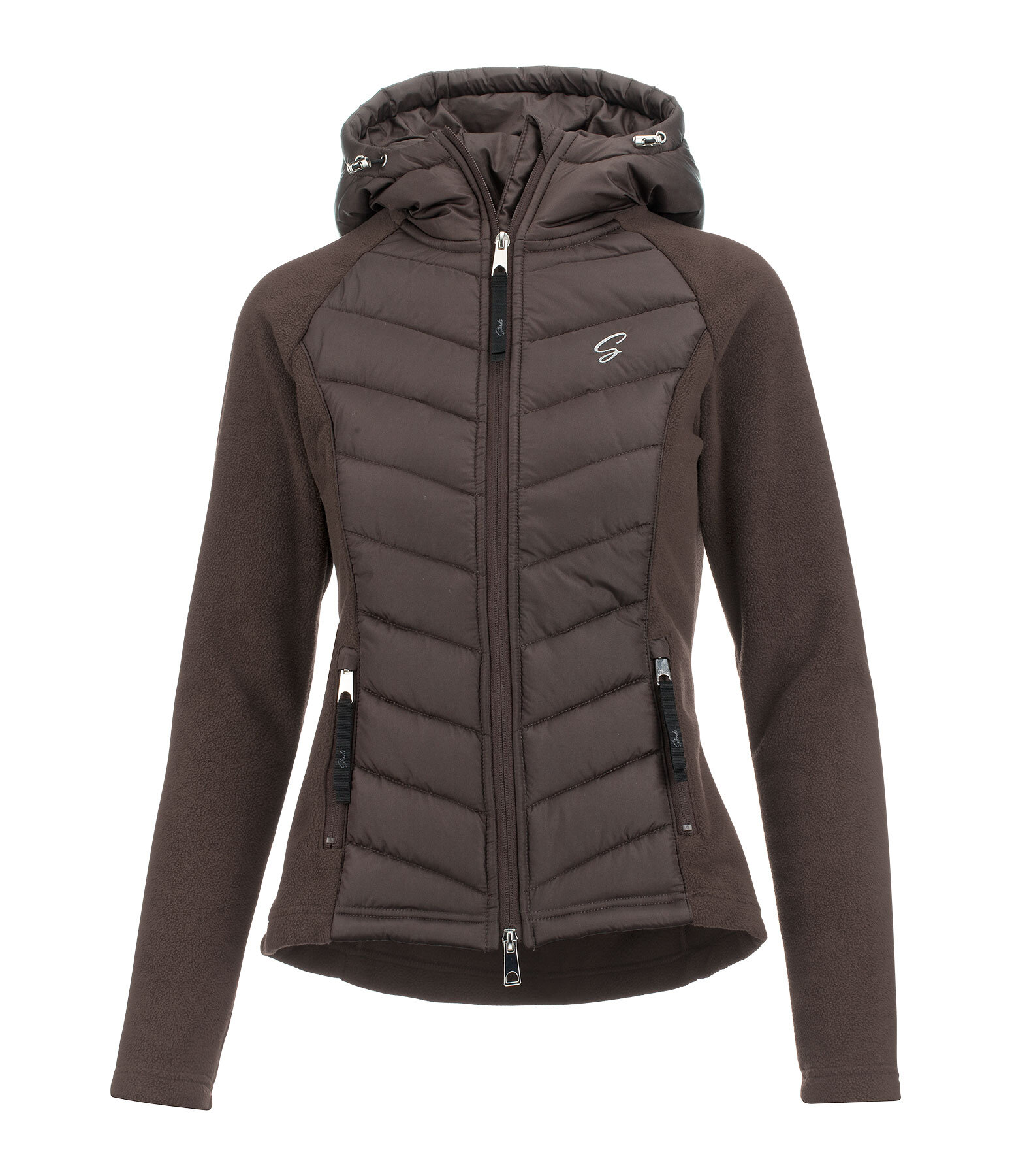 Veste bi-matire  capuche  Elisa