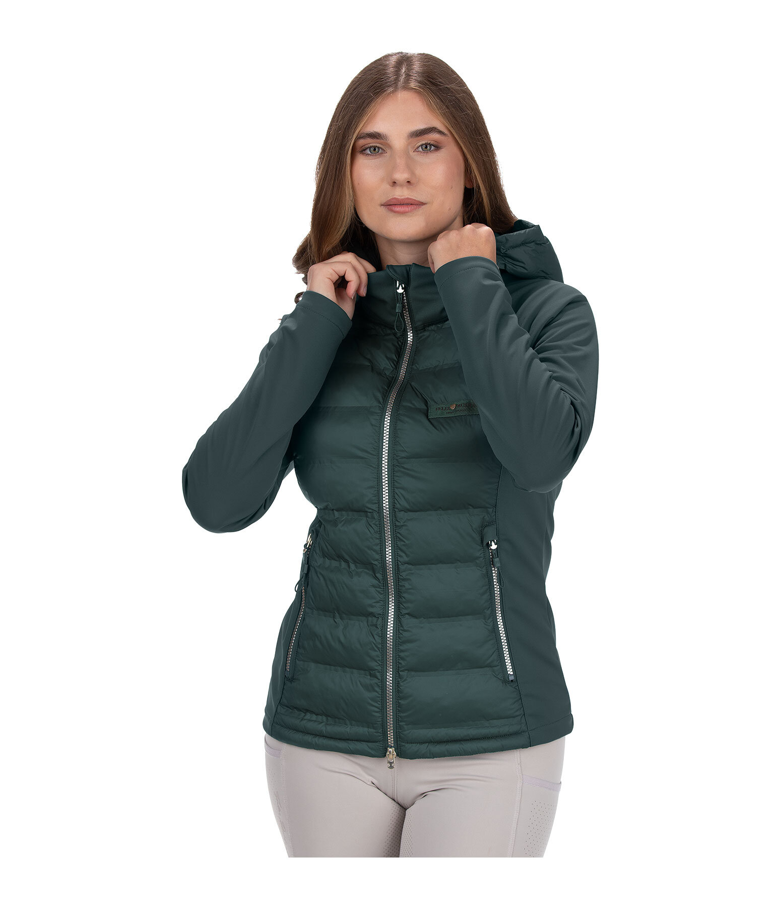 Veste bi-mati�re � capuche  Jolien
