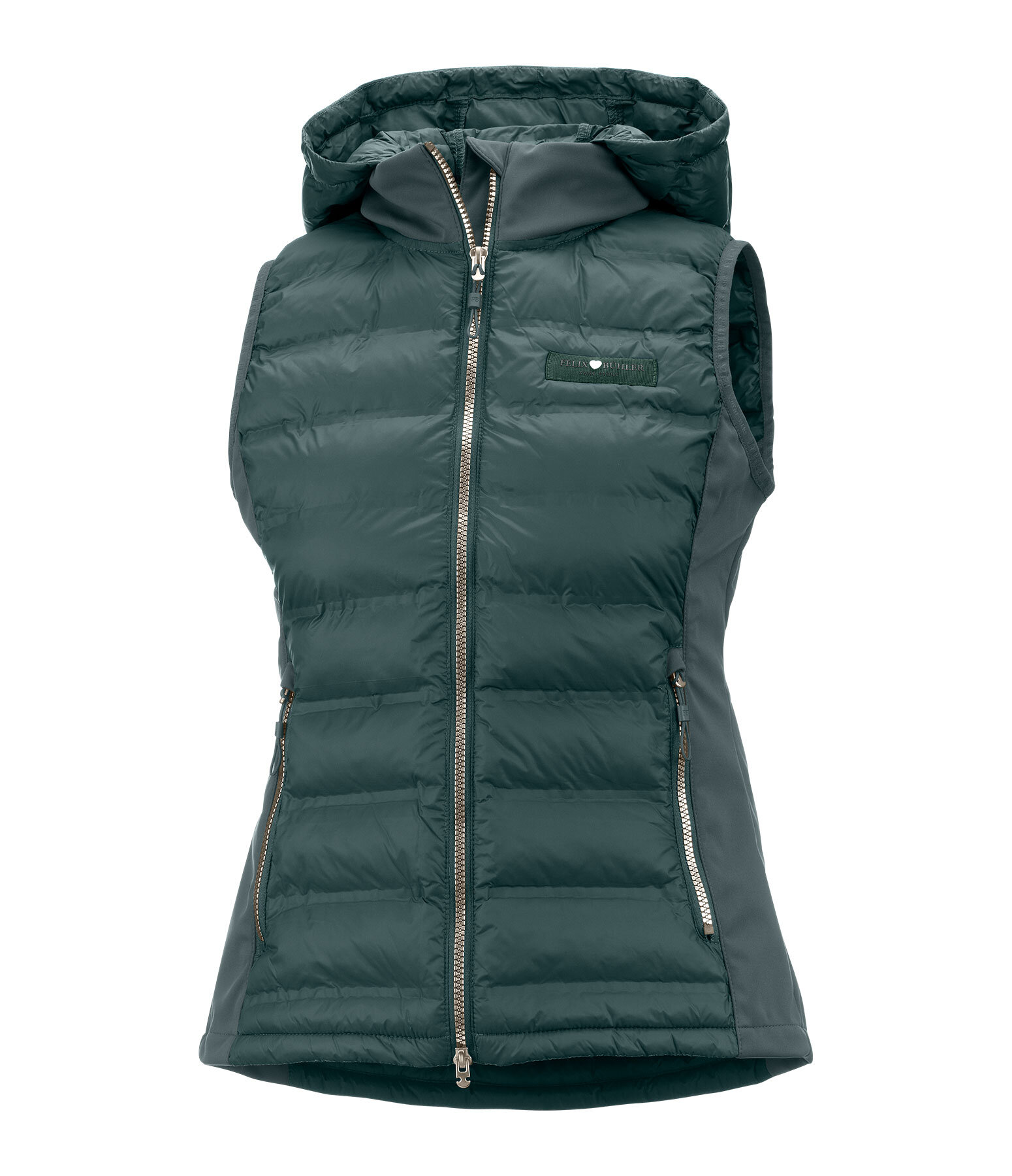 Gilet bi-mati�re � capuche  Josy