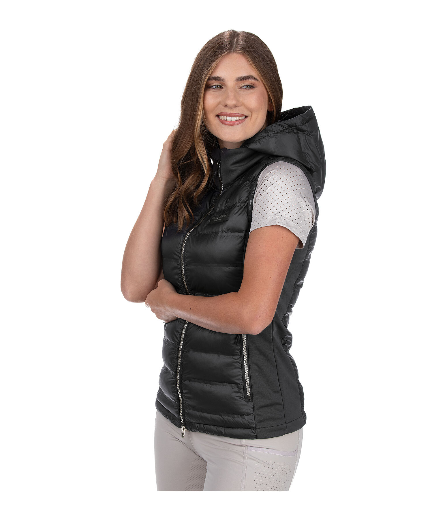 Gilet bi-mati�re � capuche  Josy