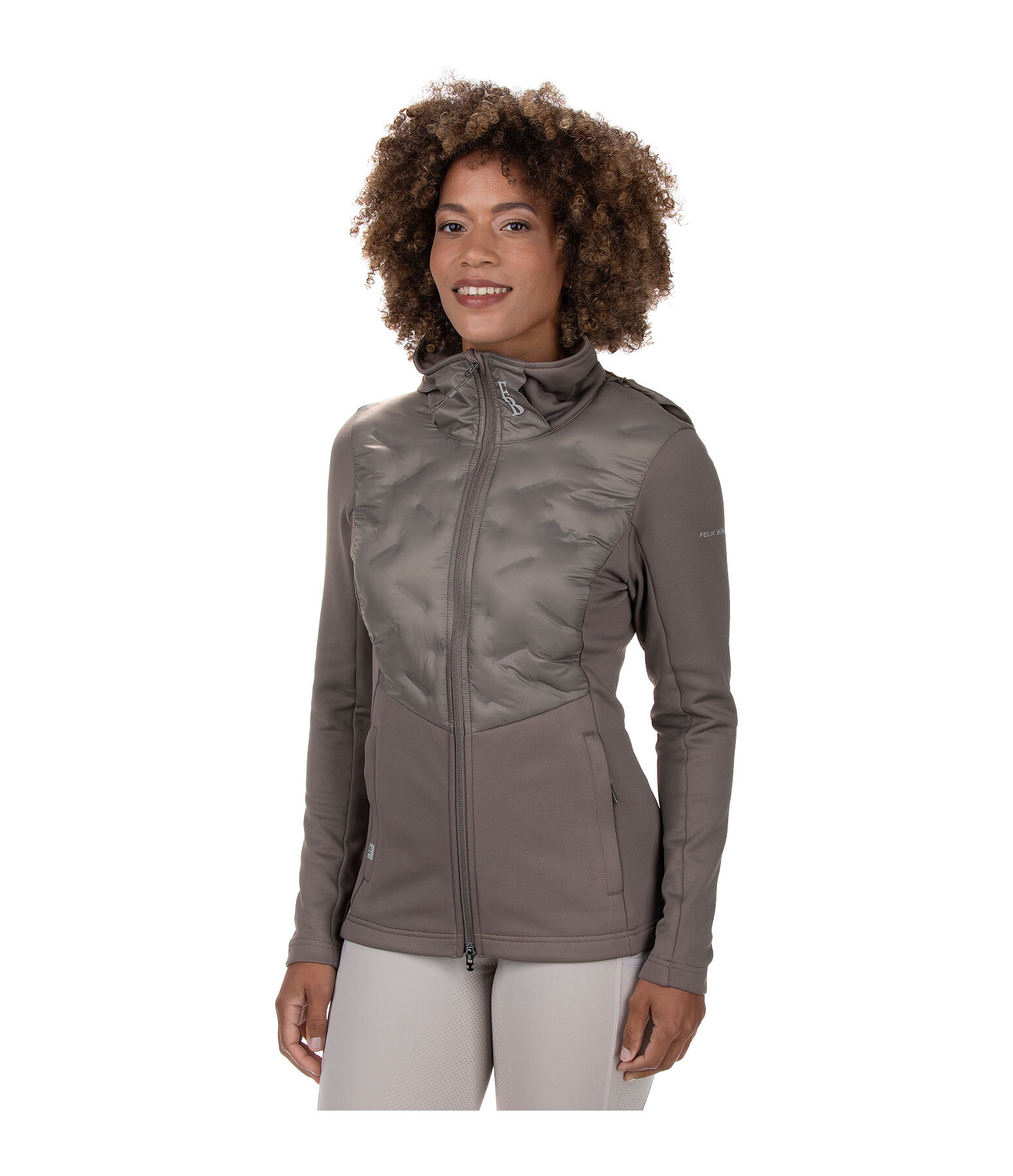 Veste bi-mati�re � capuche  Lina