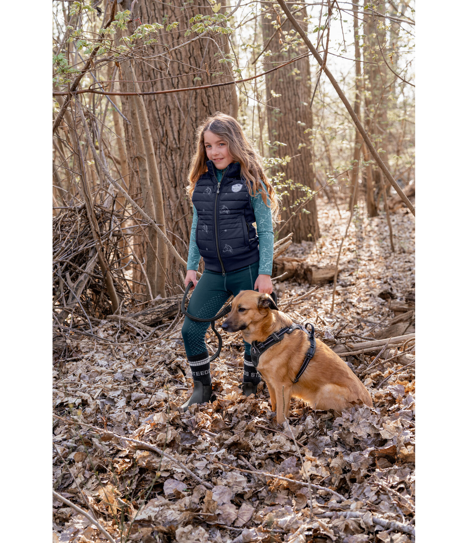 Gilet d'�quitation bi-mati�re pour enfant   Shine