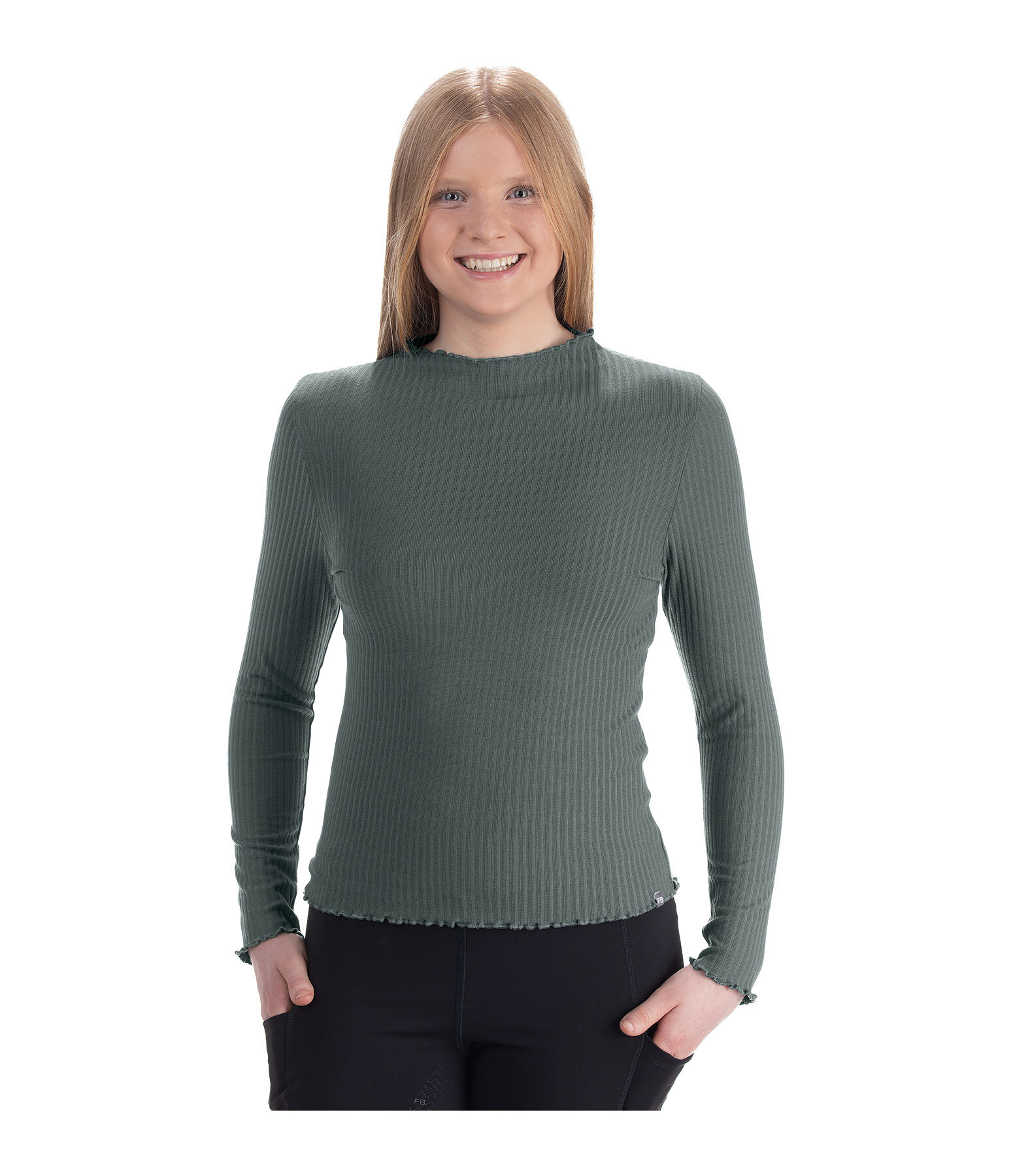 T-shirt � manches longues en maille c�tel�e pour enfant  Rita