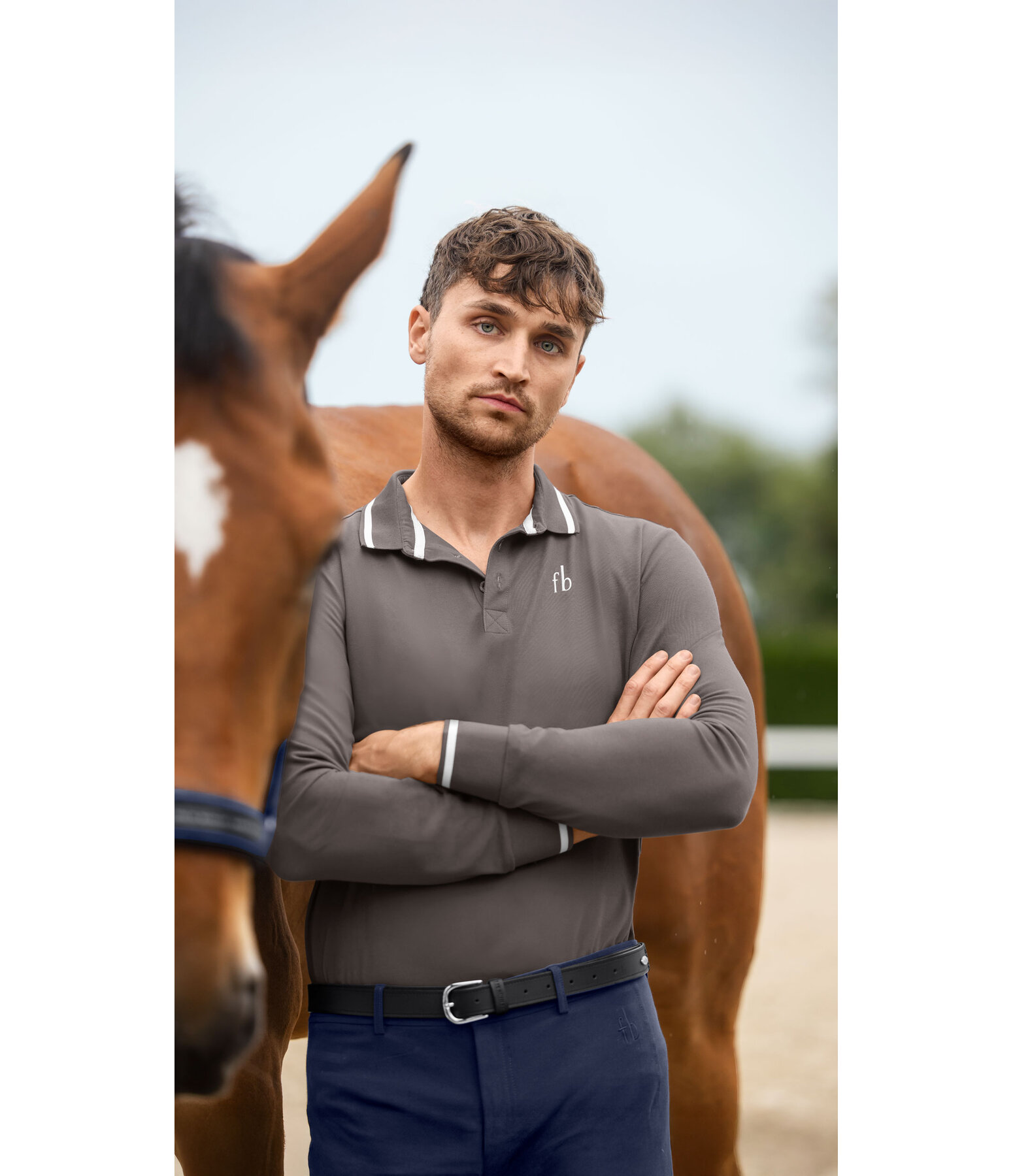 Polo technique � manches longues homme
