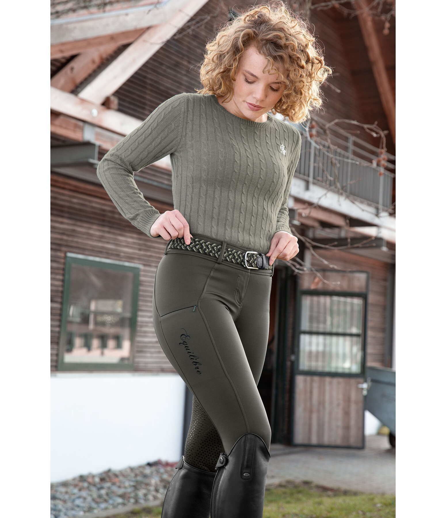 Pantalon d'quitation thermique hybride  fond intgral Grip  Marleen