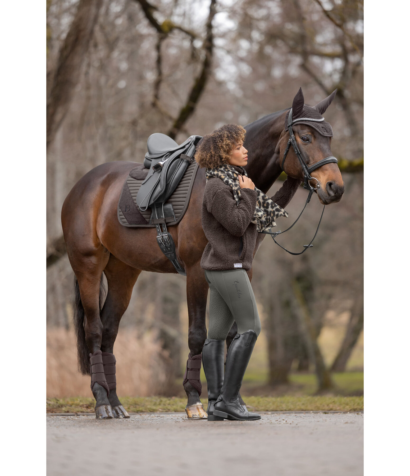 Pantalon d'�quitation thermique hybride � fond int�gral Grip  Marleen