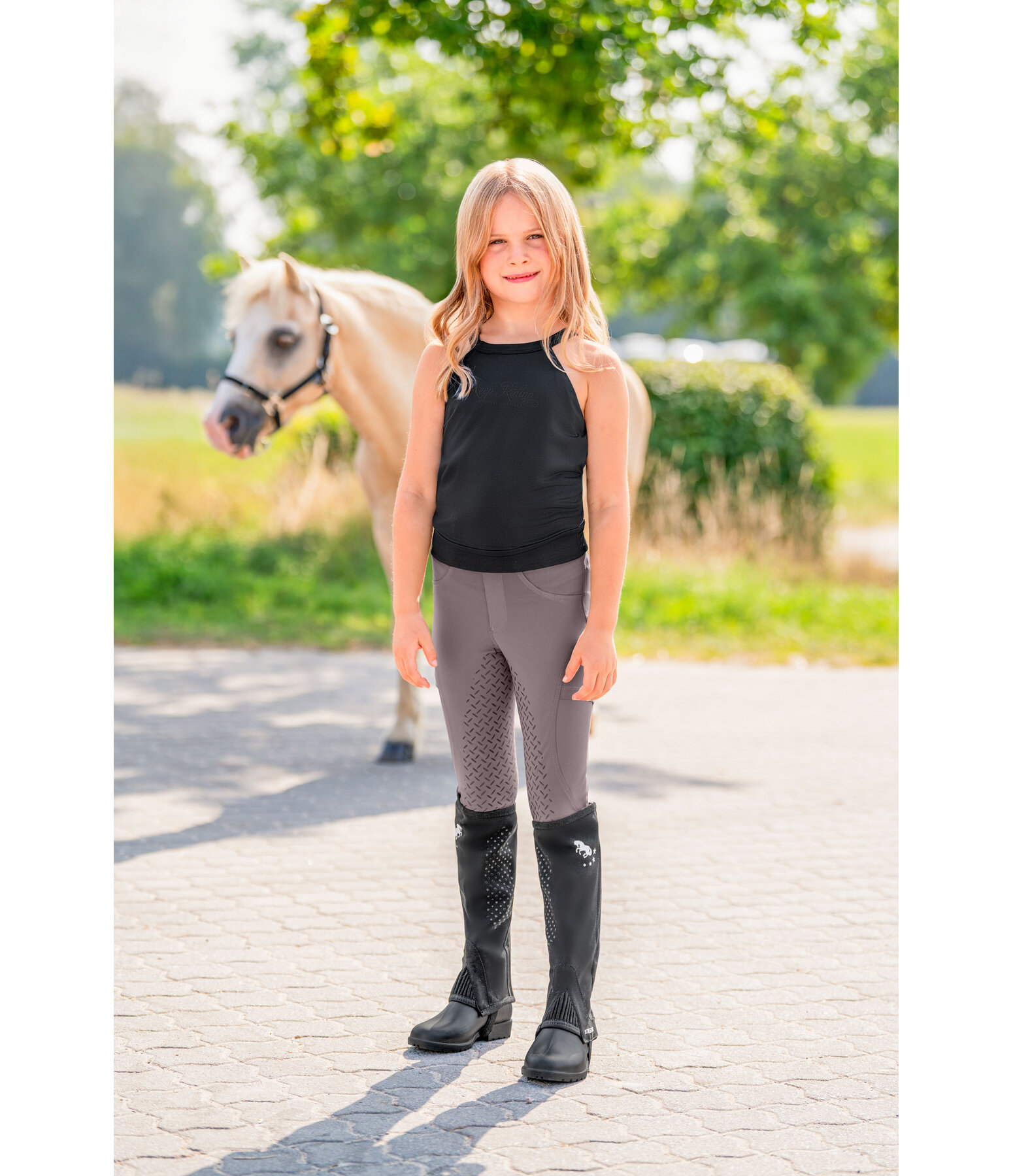 Legging d'�quitation hybride � fond int�gral grip enfant  Eloise