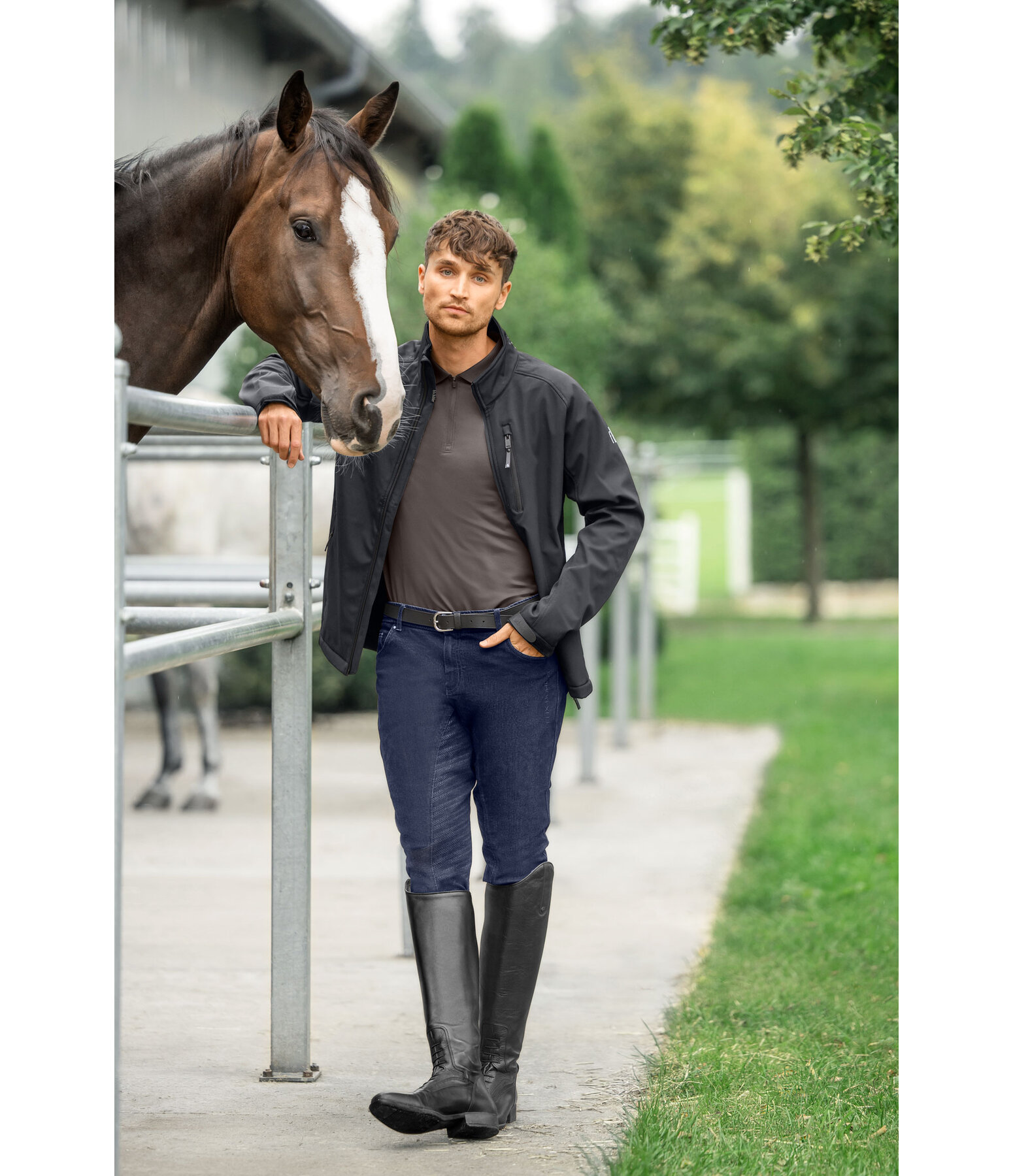 Pantalon d'�quitation en jean grip homme  Henry