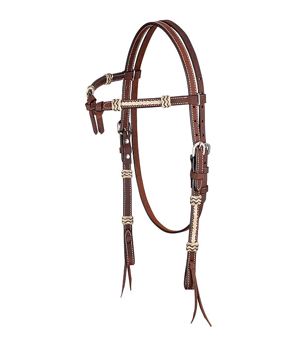 Bridon en cuir brut tress