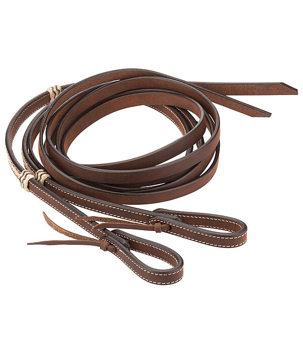 Rnes western en cuir brut tress