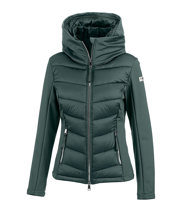 Veste d'quitation  capuche bi-matire avec Softshell  Claire