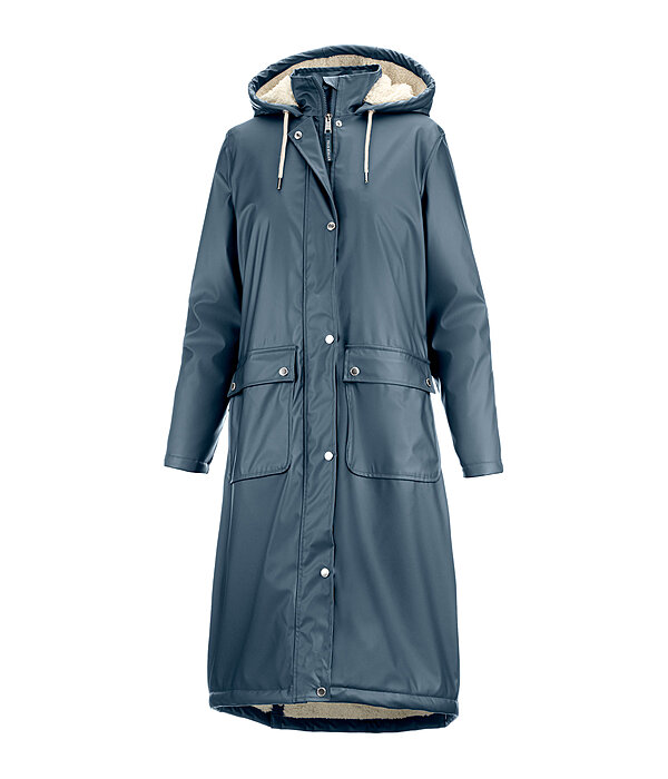 Manteau de pluie long � capuche doubl� en fourrure Teddy  Paris
